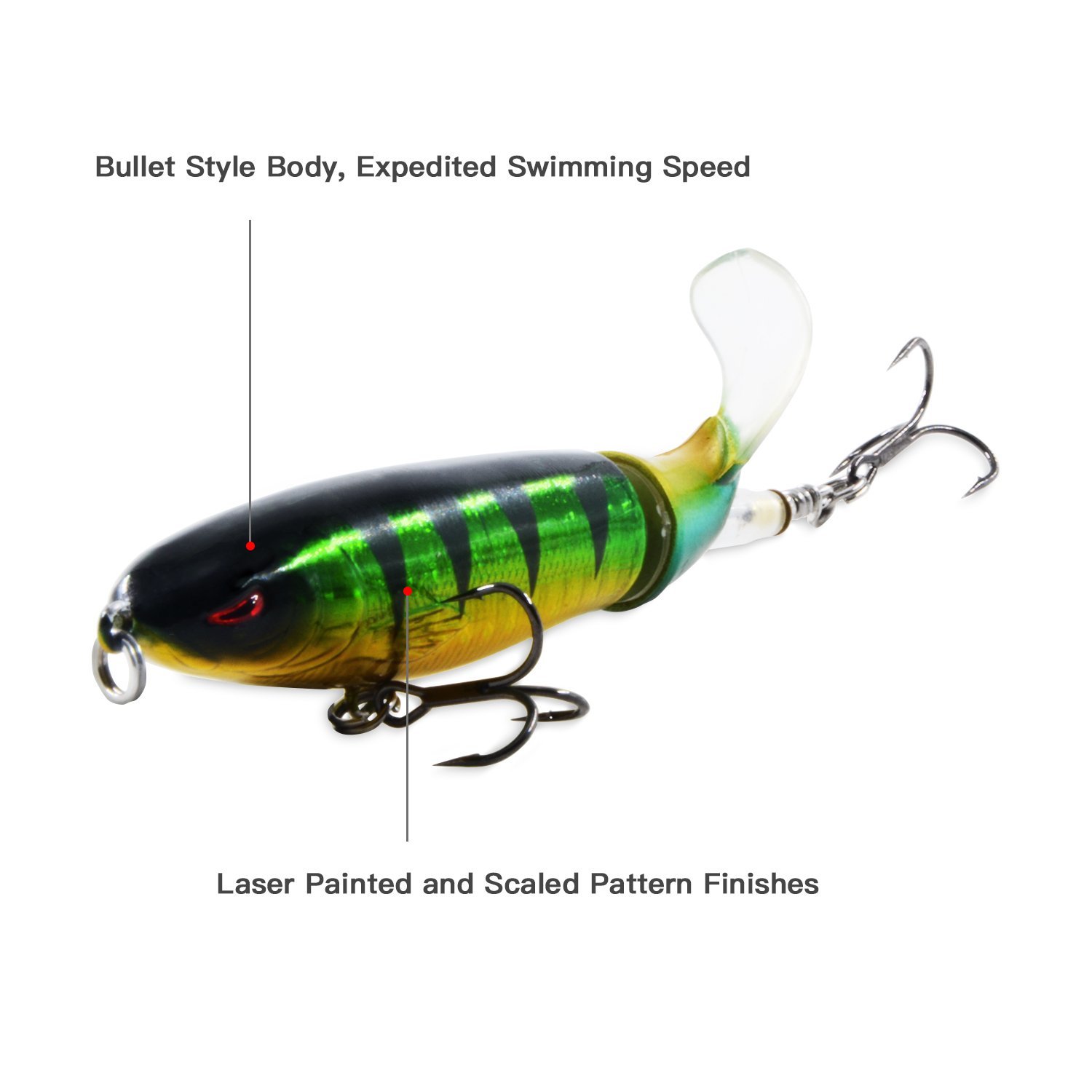 Amazon | Discover魚釣りルアーwith回転Tail for Bass Troutウォール